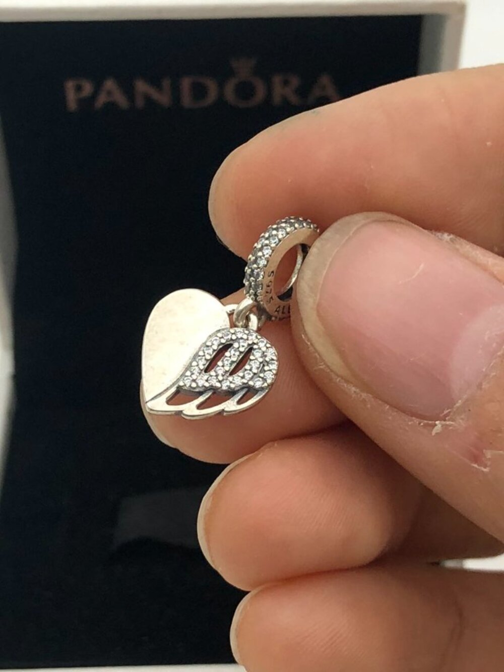 ✨🔥Pandora Heart & Angel Dangle Charm "You left my world but never my love" Pend